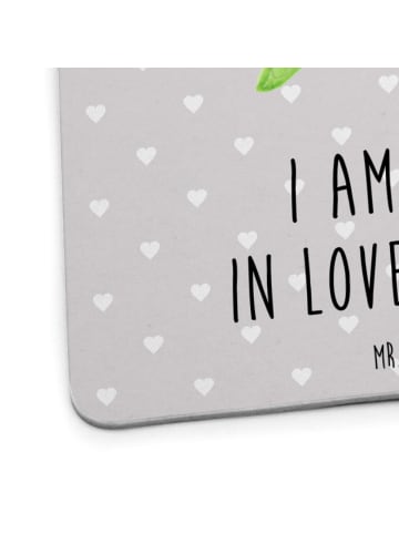 Mr. & Mrs. Panda gläseruntersetzer Schildkröten Paar mit Spruch in Grau Pastell