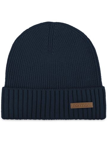 normani Winterset aus Merinowolle Schal und Mütze glatt Yuma in Navy