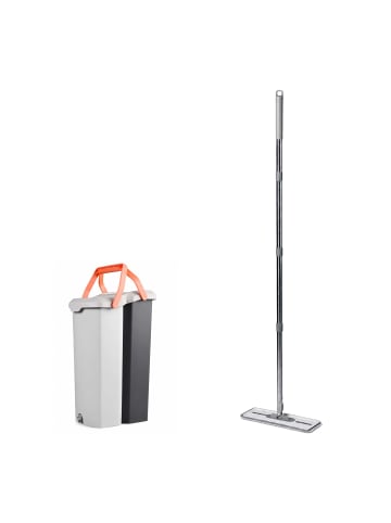 relaxdays Flachmopp-Set in Grau - 6,5 l