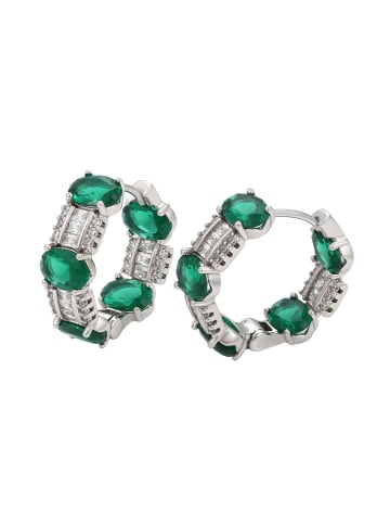 faina Earrings in Silver Green