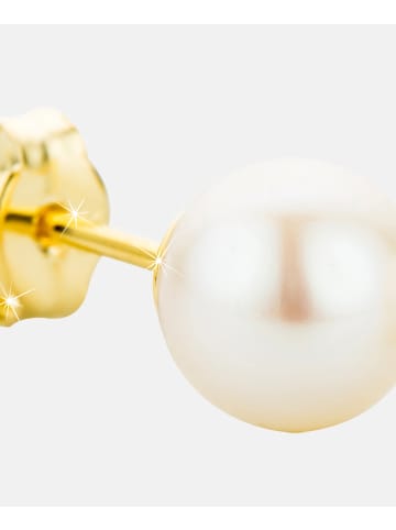 Diamant L'éternel Ohrringe aus 375 Gelbgold mit Perle