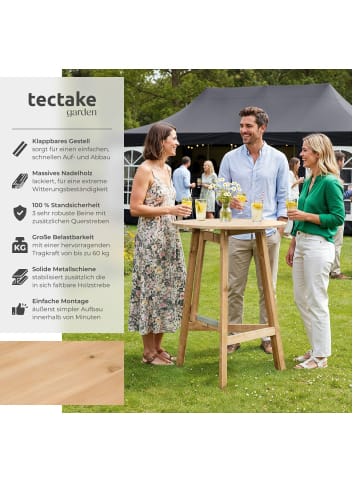 tectake Stehtisch Trix Stabilisierungsschiene aus Metall, braun