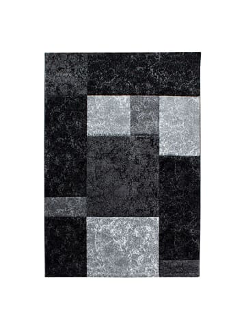 Kurzflor Teppich Hara in Schwarz