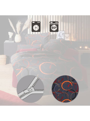 Erwin Müller Seersucker Bettwäsche in anthrazit-orange