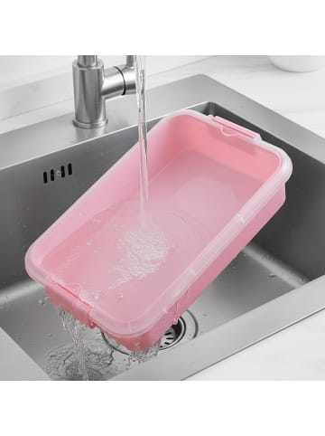 relaxdays 2x Sandkasten in Rosa - (B)38 x (H)8 x (T)25 cm