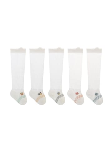 MUNADUNA 5er-Set 'Dreistreifen' Baby Lange Sommersocken