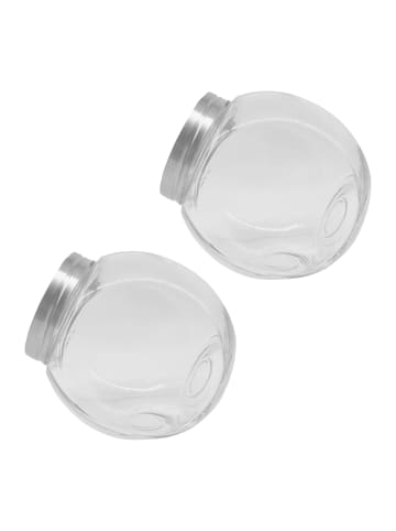 relaxdays 2x Bonbongläser in Transparent/ Silber - 2 Liter