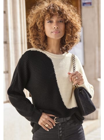 Vivance Strickpullover in beige-schwarz