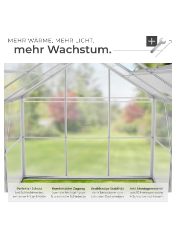 tectake Treibhaus - Aluminiumrahmen mit Fundament