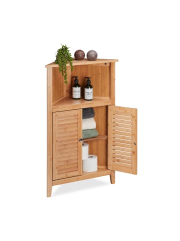 relaxdays Eckschrank in Natur - (B)58 x (H)92 x (T)30 cm