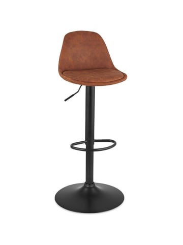 KADIMA DESIGN Barhocker Mikrofaser & Metall, höhenverstellbar 67-83 cm, drehbar in Braun