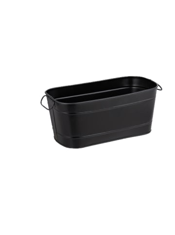 relaxdays Blumenkasten in Schwarz - (B)38x (H)16 x (T)19 cm