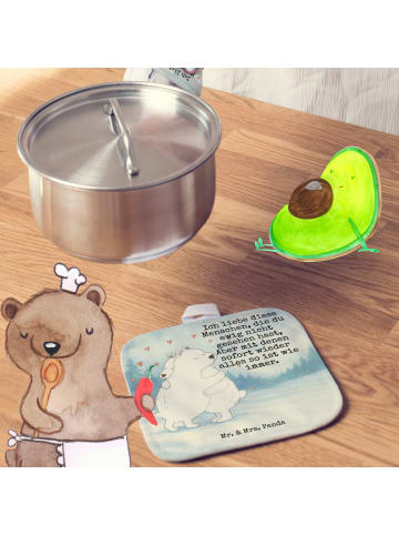 Mr. & Mrs. Panda Potholder Eisbär Umarmen Design mit Spruch in Weiß