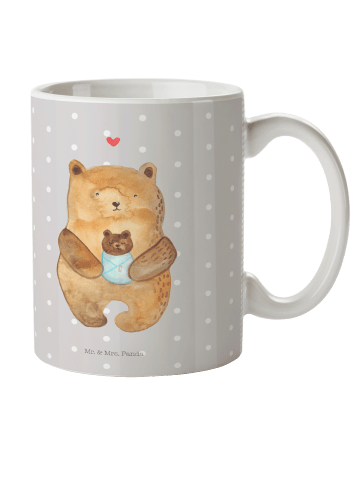 Mr. & Mrs. Panda Kindertasse Bär Baby ohne Spruch in Grau Pastell