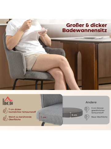 HOMCOM Esszimmerstuhl-57L x 62,5B x 85,5H cm-Grau