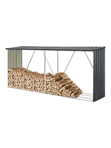 casa.pro Brennholzunterstand Kalmar in Anthrazit (L)352cm (B)80cm (H)152cm