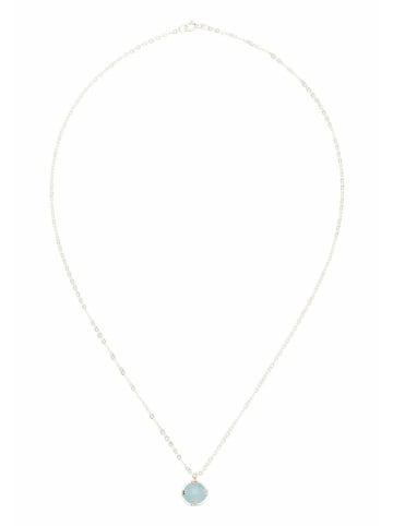 Gemshine Kette mit Anhänger AQUA CHALCEDON in silver coloured