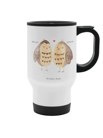 Mr. & Mrs. Panda Kaffeebecher To Go Eulen Liebe ohne Spruch in Weiß