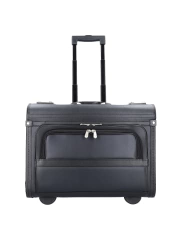 Dermata 2 Rollen Pilotentrolley 37 cm Laptopfach schwarz