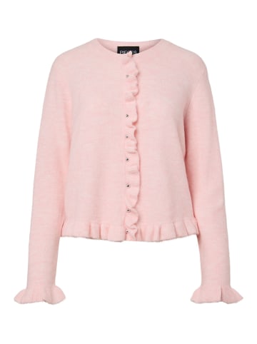 Pieces Strickjacke in Roseate Spoonbill