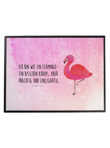 Mr. & Mrs. Panda Schreibtischunterlage Flamingo Classic mit Spruch in Aquarell Pink