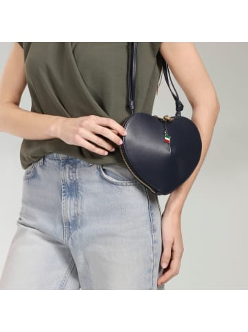 Florence Florence Umhängetasche Leder dunkelblau ca. 22cm