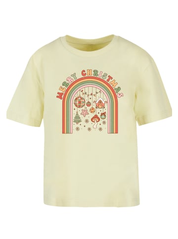 F4NT4STIC Tee Merry Weihnachten Cozy Vibes in softyellow