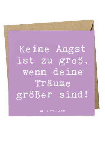 Mr. & Mrs. Panda Klappkarte Spruch Angst überwinden mit Spruch in Lavendeltraum