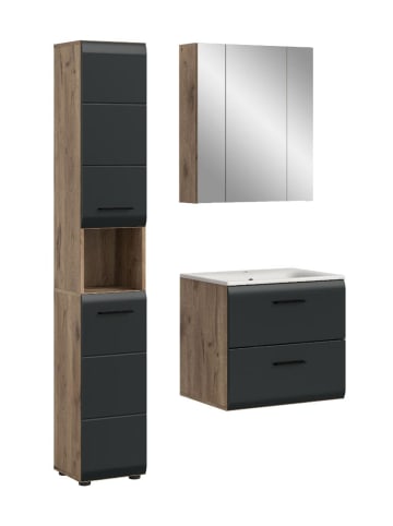 ebuy24 Badmöbelset Ice Schwarz 105 x 46 cm