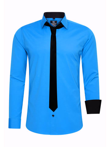 Rusty Neal Hemd mit Krawatte in Petrol