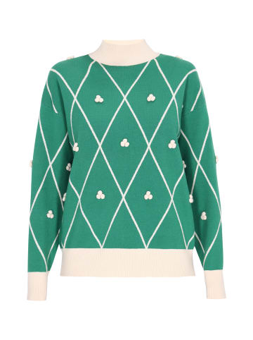 Swirly Women Sweater in Dark Green