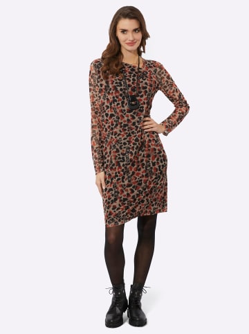 WITT WEIDEN Mesh-Kleid in braun-schwarz-bedruckt