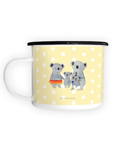Mr. & Mrs. Panda XL Emaille Tasse Koala Familie ohne Spruch in Gelb Pastell