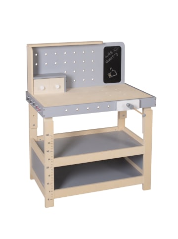 roba Werkbank aus Holz mit Werkzeug-Set, großer Arbeitsplatte