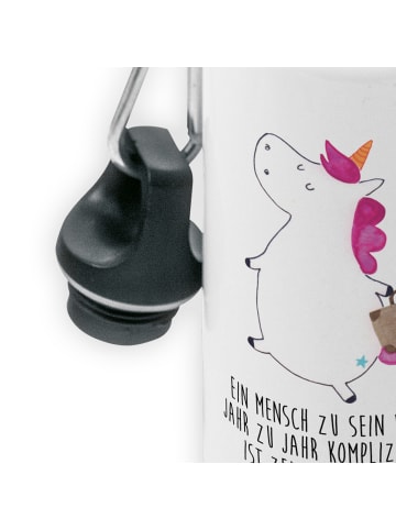 Mr. & Mrs. Panda Wasserflasche Einhorn Koffer mit Spruch in Weiß
