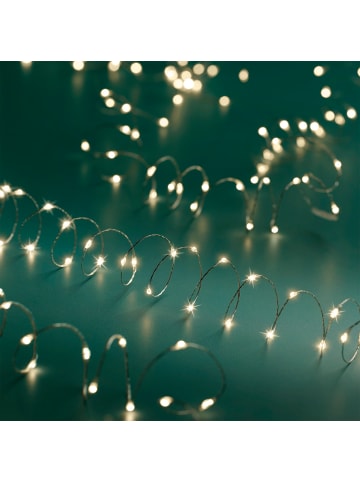 LUMINEO Lichterkette STRING LIGHTS 240 LED 12 m Silberdraht in warm weiß
