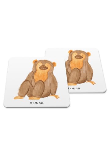 Mr. & Mrs. Panda Coaster Affe ohne Spruch in Weiß
