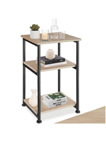 tectake Beistelltisch Memphis 34 x 30 x 59 cm, Industrial Holz hell, Eiche Sonoma