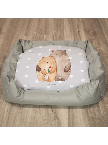 Mr. & Mrs. Panda Katzenkissen Bären Liebe ohne Spruch in Grau Pastell