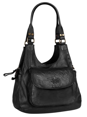 Samantha Look Umhängetasche echt Leder in schwarz
