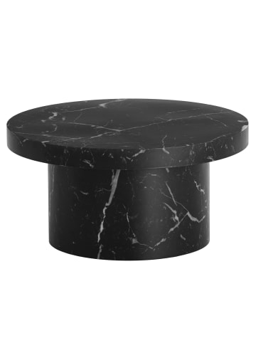 KADIMA DESIGN Couchtisch 60x60x30 cm Sofatisch in Marmor-Optik Modern, in Schwarz