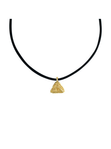 Noelani Choker Edelstahl, IP gold, Leder in Gold