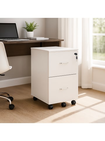 relaxdays Rollcontainer in Weiß - (B)43 x (H)72 x (T)46 cm