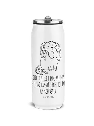 Mr. & Mrs. Panda Edelstahl Trinkflasche Hund Cavalier King Charl... in Weiß