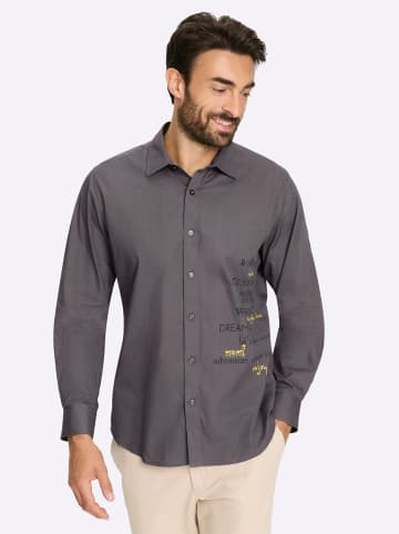 WITT WEIDEN Langarm-Hemd in anthrazit-bedruckt