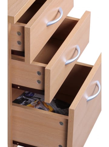 KADIMA DESIGN Rollcontainer OTTAWA 40 x 60 x 45 cm Unterschrank mit Rollen Buche,
