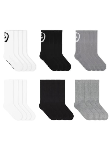 von Jungfeld Tennissocken Smiley & Classic Set in White/Black/Grey