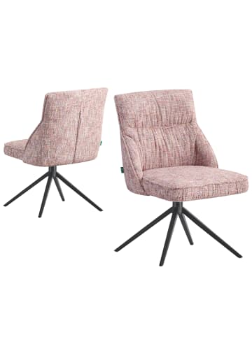 DUBI Möbel 2er-Set: Drehstuhl MIRELA in Rosa - (B)49 x (H)84 x  (T)62 cm