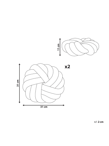 Beliani 2er-Set Dekokissen AKOLA in Beige