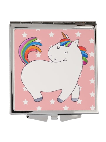 Mr. & Mrs. Panda Schminkspiegel Einhorn Stolzieren ohne Spruch in Rot Pastell